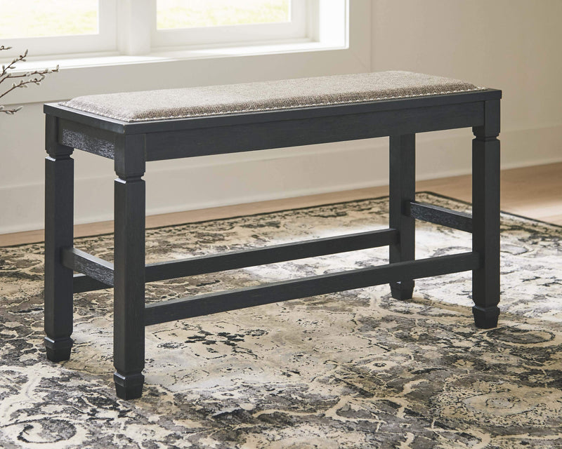 Tyler - Antique Black - Dbl Counter Uph Bench (1/cn)-Washburn's Home Furnishings
