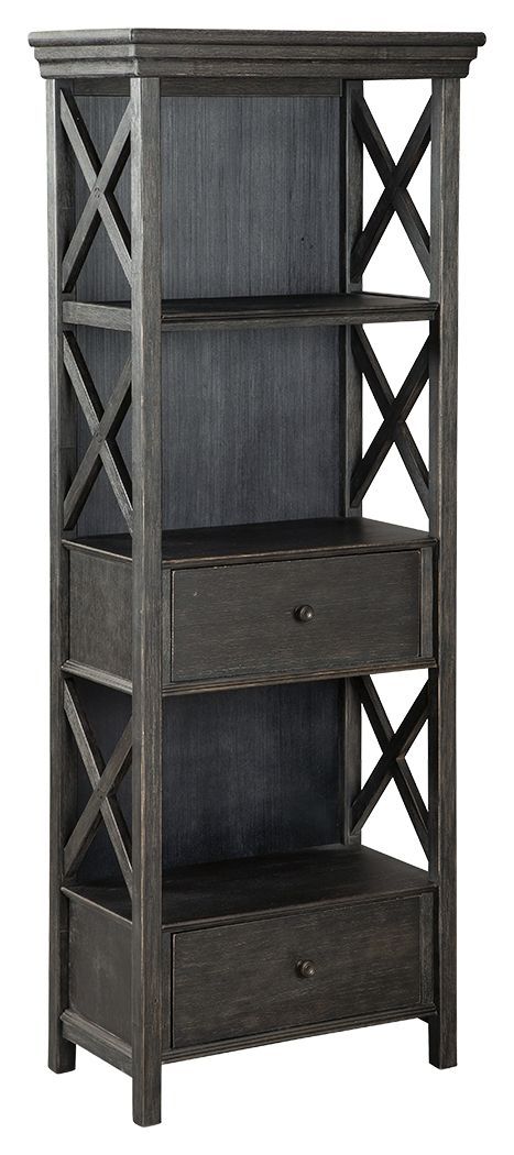 Tyler - Black/gray - Display Cabinet-Washburn's Home Furnishings