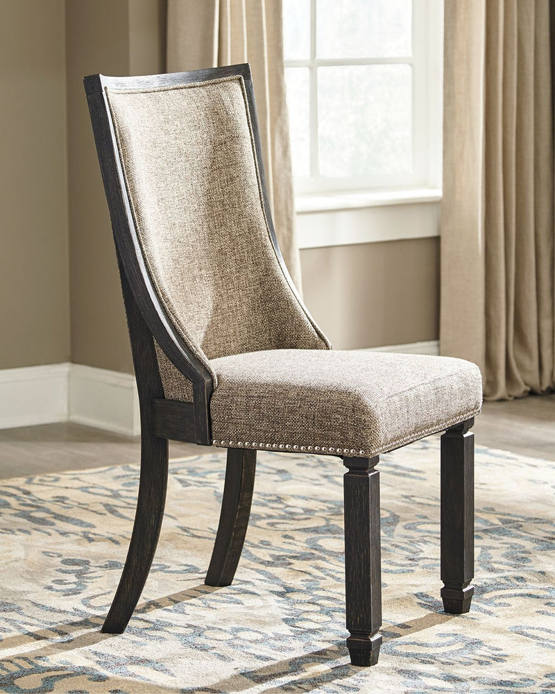 Tyler - Black/grayish Brown - Dining Uph Side Chair (2/cn) - Framed Back-Washburn's Home Furnishings