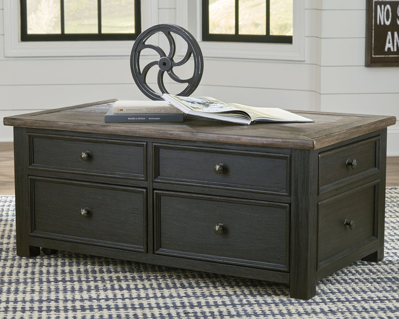 Tyler - Grayish Brown/black - Lift Top Cocktail Table-Washburn's Home Furnishings