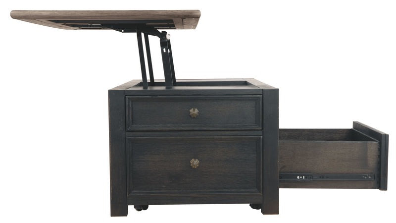 Tyler - Grayish Brown/black - Lift Top Cocktail Table-Washburn's Home Furnishings