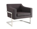 Upholstered Accent Chair With Modular Chrome Base - Gray-Washburn's Home Furnishings