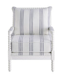 Upholstered Accent Chair With Spindle Accent - Pearl Silver-Washburn's Home Furnishings