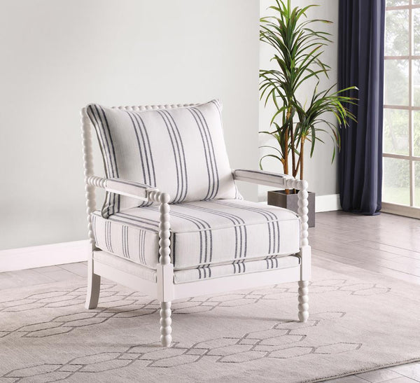 Upholstered Accent Chair With Spindle Accent - Pearl Silver-Washburn's Home Furnishings