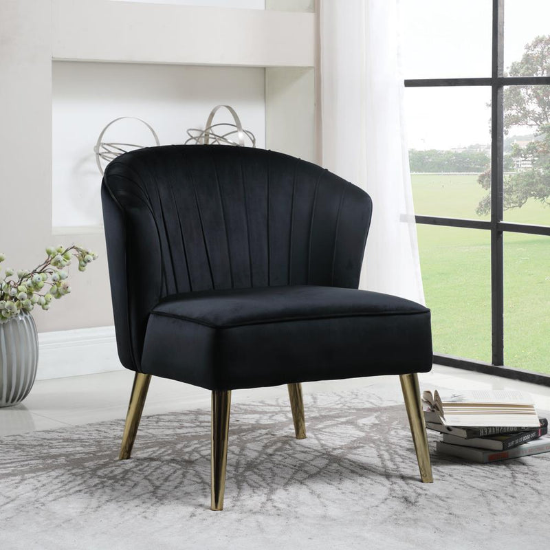 Upholstered Accent Chair With Tapered Legs - Black-Washburn's Home Furnishings