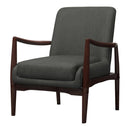 Upholstered Accent Chair With Wooden Arm - Gray-Washburn's Home Furnishings