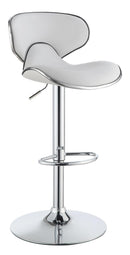 Upholstered Adjustable Height Bar Stools - White And Chrome (set Of 2)-Washburn's Home Furnishings