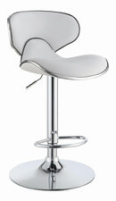 Upholstered Adjustable Height Bar Stools - White And Chrome (set Of 2)-Washburn's Home Furnishings