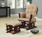 Upholstered Glider Rocker With Ottoman - Beige-Washburn's Home Furnishings