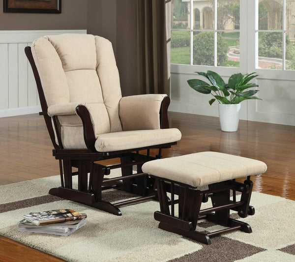 Upholstered Glider With Ottoman - Beige-Washburn's Home Furnishings