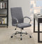 Upholstered Office Chair With Casters - Gray-Washburn's Home Furnishings