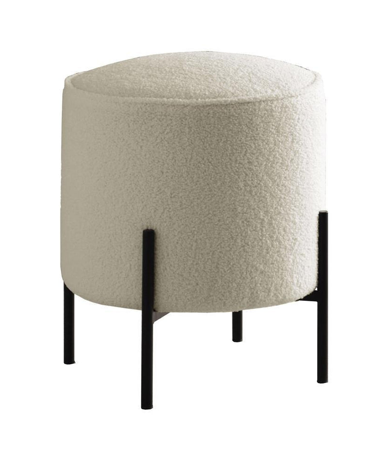 Upholstered Round Ottoman - White-Washburn's Home Furnishings