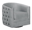 Upholstered Swivel Accent Chair - Pearl Silver-Washburn's Home Furnishings