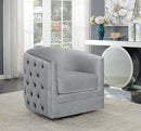 Upholstered Swivel Accent Chair - Pearl Silver-Washburn's Home Furnishings