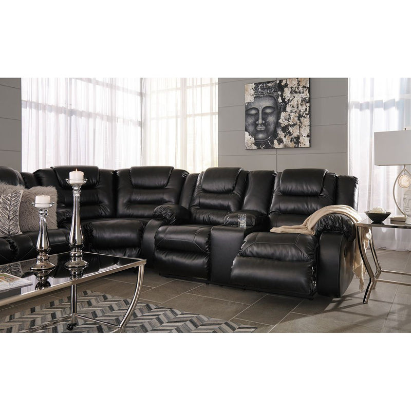 Vacherie Black Reclining Sofa 3 Pc Sectional Washburn s Home Furnishings