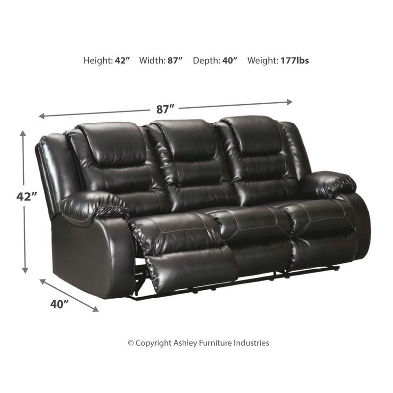 Vacherie - Black - Reclining Sofa-Washburn's Home Furnishings