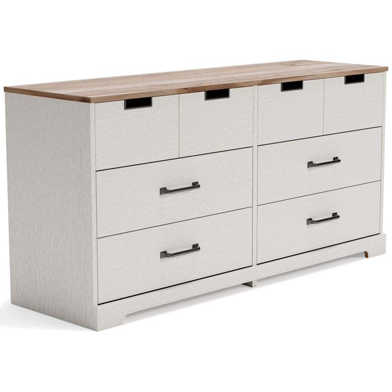 Vaibryn - White / Brown / Beige - Six Drawer Dresser-Washburn's Home Furnishings