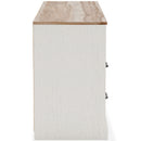 Vaibryn - White / Brown / Beige - Six Drawer Dresser - Vinyl-wrapped-Washburn's Home Furnishings