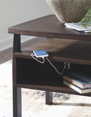 Vailbry - Brown Dark - Rectangular End Table-Washburn's Home Furnishings