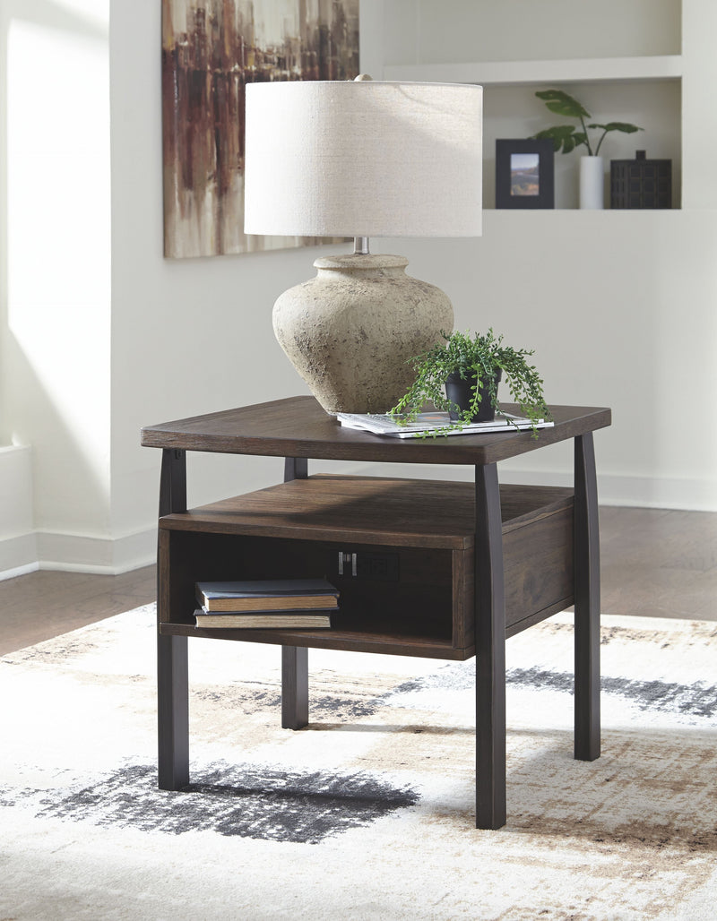 Vailbry - Brown Dark - Rectangular End Table-Washburn's Home Furnishings