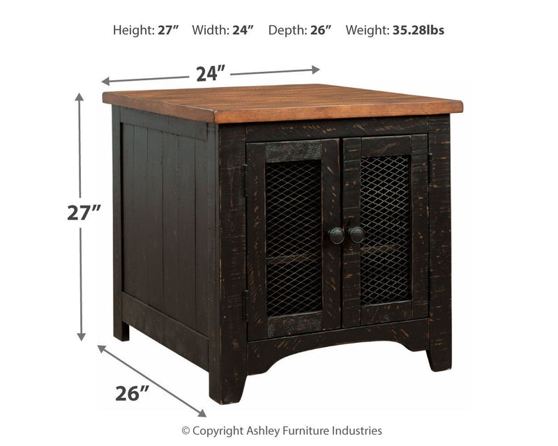 Valebeck - Black/brown - Rectangular End Table-Washburn's Home Furnishings