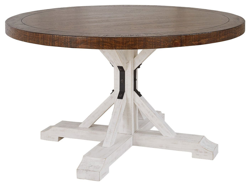 Valebeck - White/brown - Dining Table-Washburn's Home Furnishings