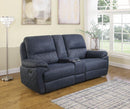 Variel Motion Collection - 3 Pc Motion Loveseat - Blue-Washburn's Home Furnishings