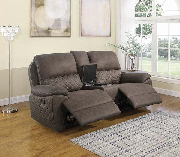 Variel Motion Collection - 3 Pc Motion Loveseat - Brown-Washburn's Home Furnishings