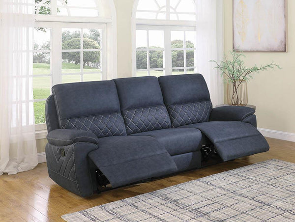 Variel Motion Collection - 3 Pc Motion Sofa - Blue-Washburn's Home Furnishings