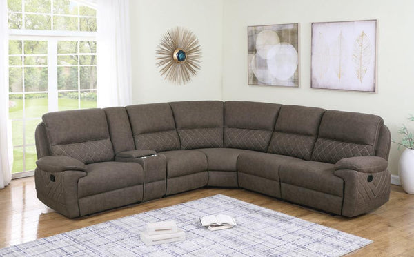 Variel Motion Collection - 6 Pc Motion Sectional - Brown-Washburn's Home Furnishings