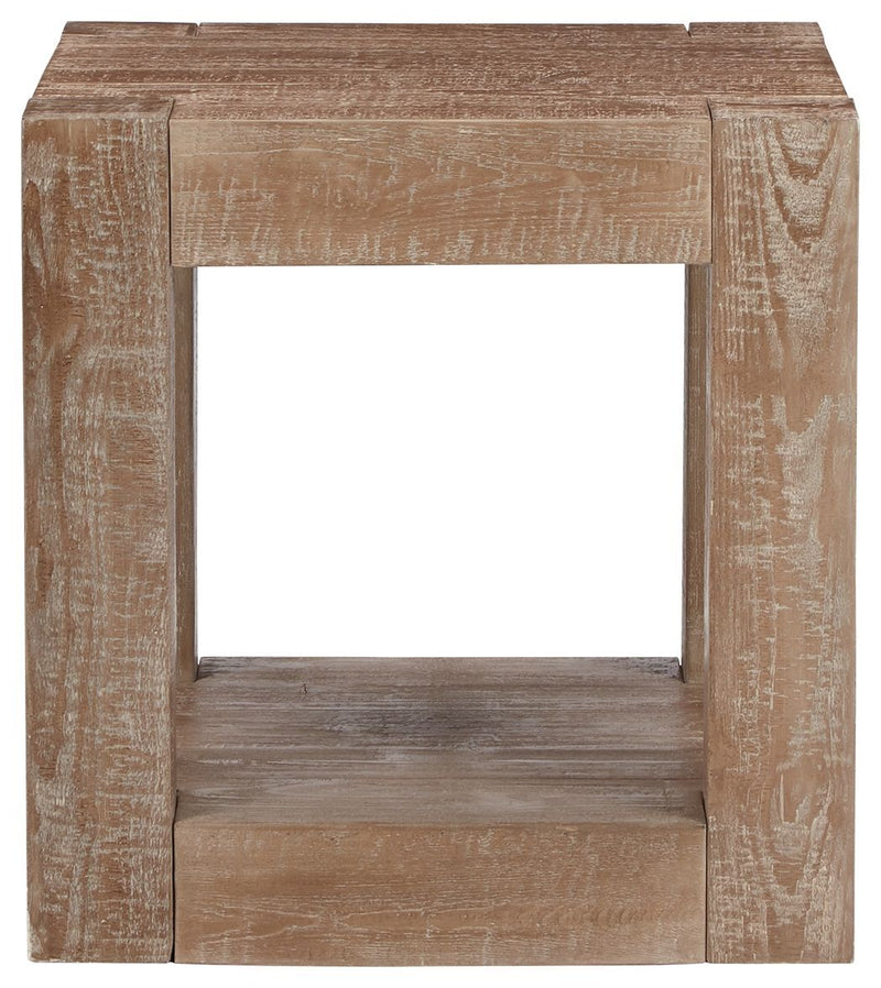 Waltleigh - Distressed Brown - Square End Table-Washburn's Home Furnishings
