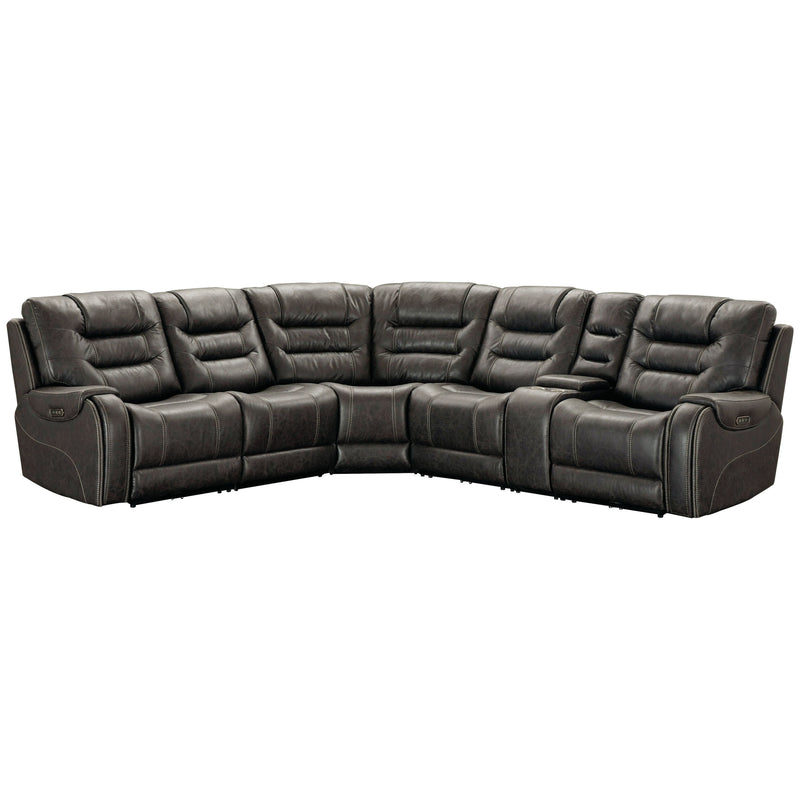 Wasson - Gray - Left Arm Facing Power Recliner 6 Pc Sectional-Washburn's Home Furnishings
