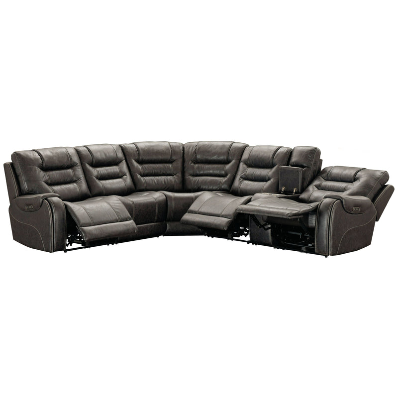 Wasson - Gray - Left Arm Facing Power Recliner 6 Pc Sectional-Washburn's Home Furnishings
