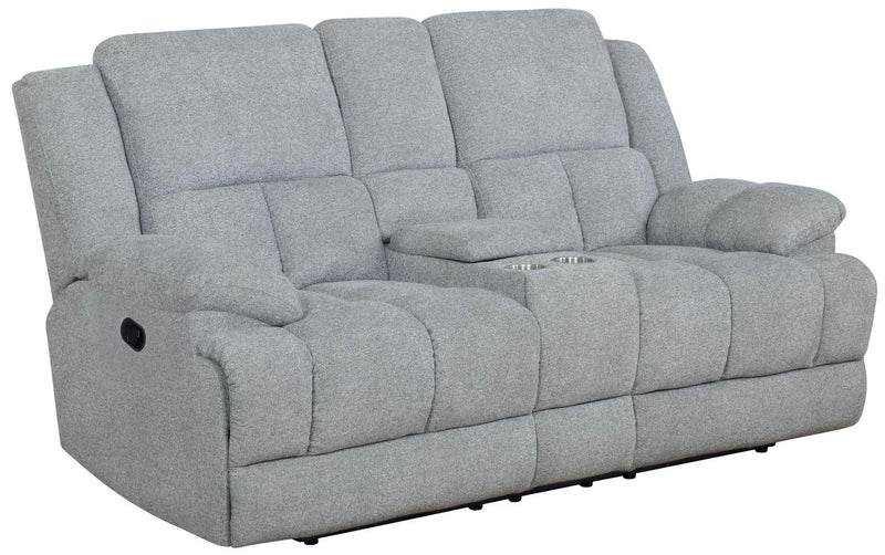 Waterbury Collection - Motion Loveseat - Grey-Washburn's Home Furnishings