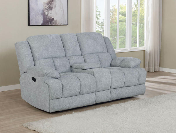 Waterbury Collection - Motion Loveseat - Grey-Washburn's Home Furnishings