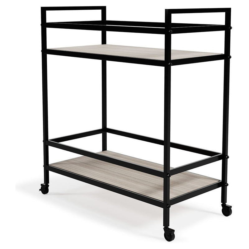 Waylowe - Black/tan - Bar Cart-Washburn's Home Furnishings