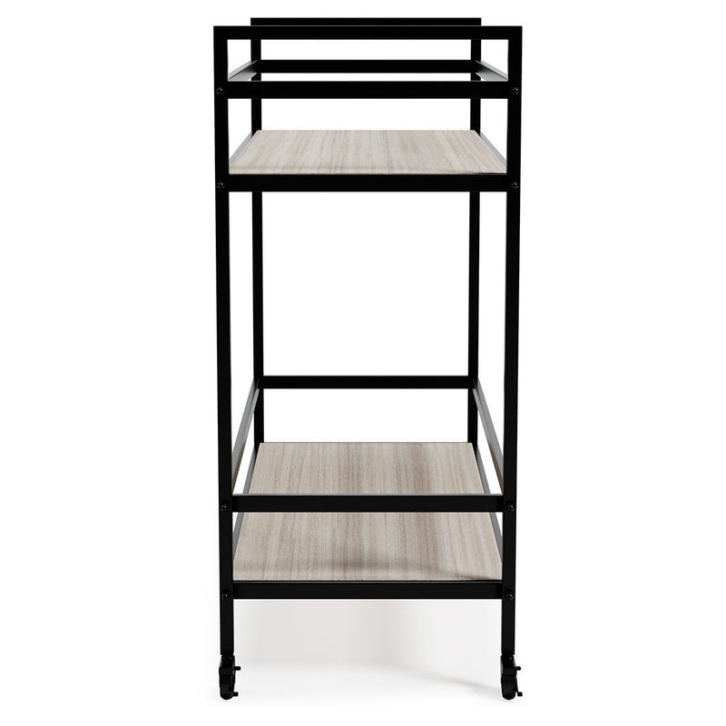 Waylowe - Black/tan - Bar Cart-Washburn's Home Furnishings