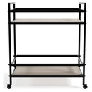 Waylowe - Black/tan - Bar Cart-Washburn's Home Furnishings