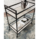 Waylowe - Black/tan - Bar Cart-Washburn's Home Furnishings