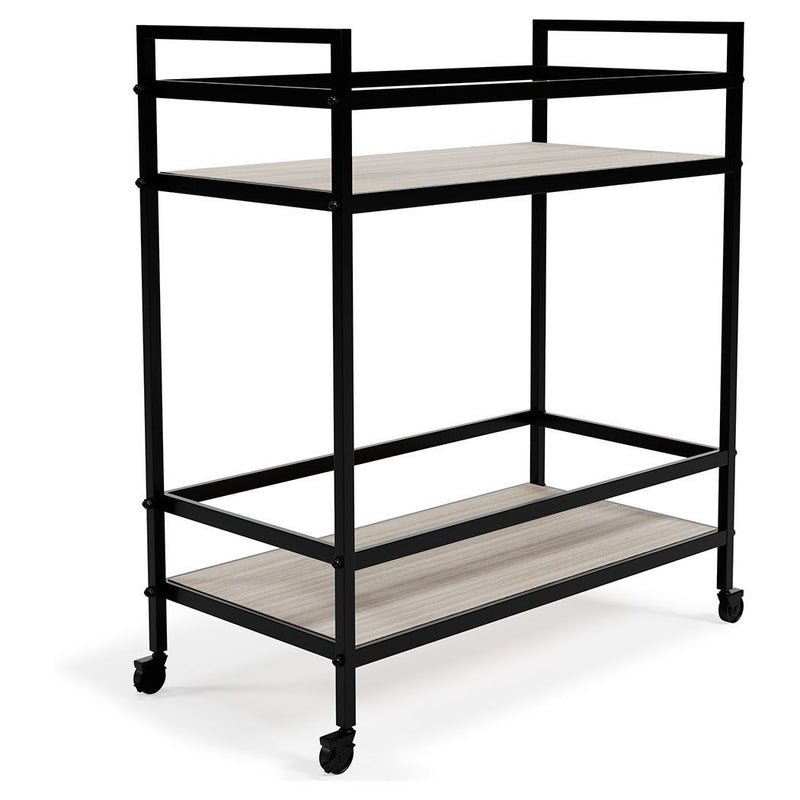 Waylowe - Black/tan - Bar Cart-Washburn's Home Furnishings