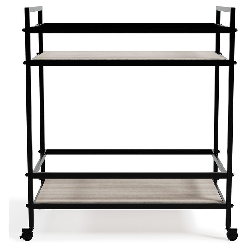 Waylowe - Black/tan - Bar Cart-Washburn's Home Furnishings