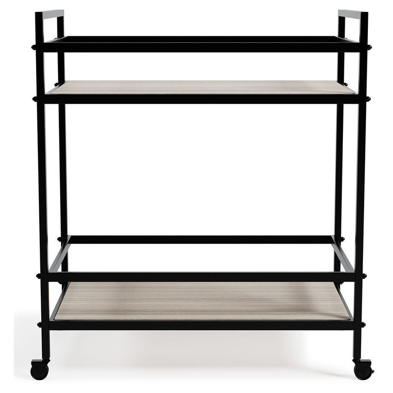 Waylowe - Black/tan - Bar Cart-Washburn's Home Furnishings