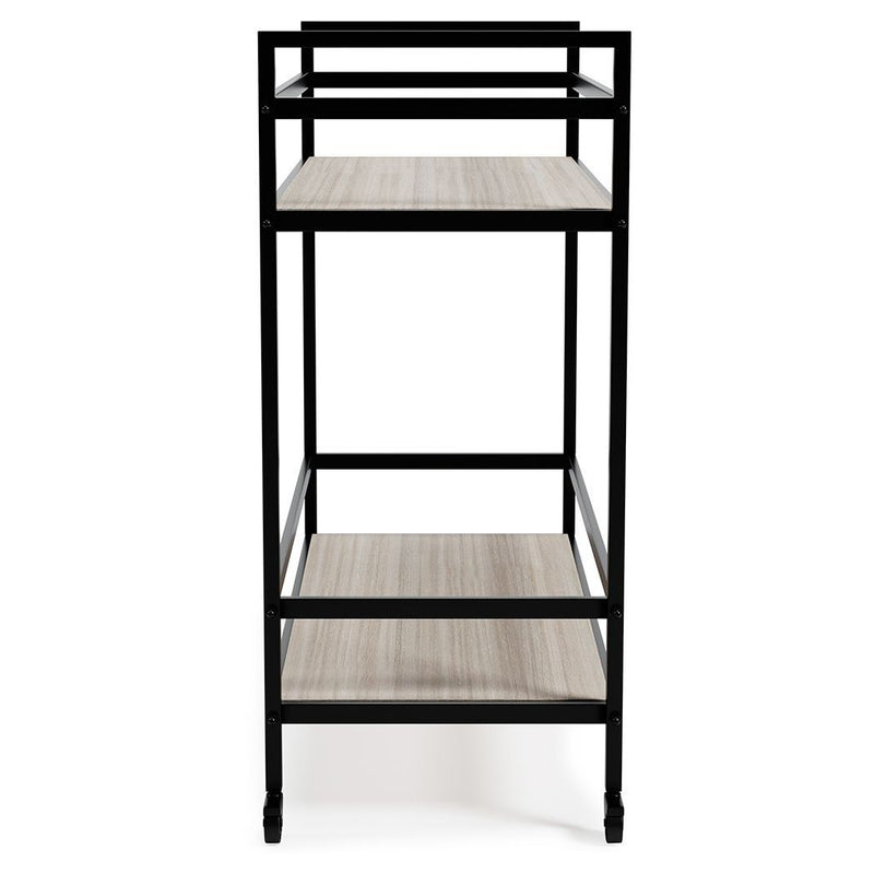 Waylowe - Black/tan - Bar Cart-Washburn's Home Furnishings