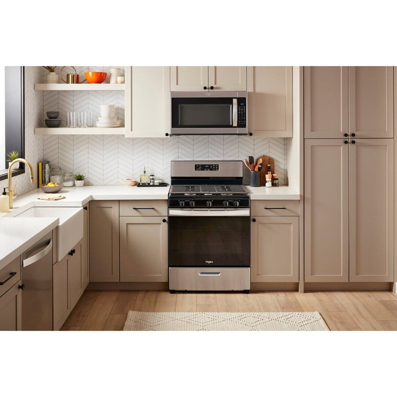 Whirlpool 5.1 Cu. Ft. Freestanding Gas Range with Edge to Edge Cooktop - Stainless Steel-Washburn's Home Furnishings