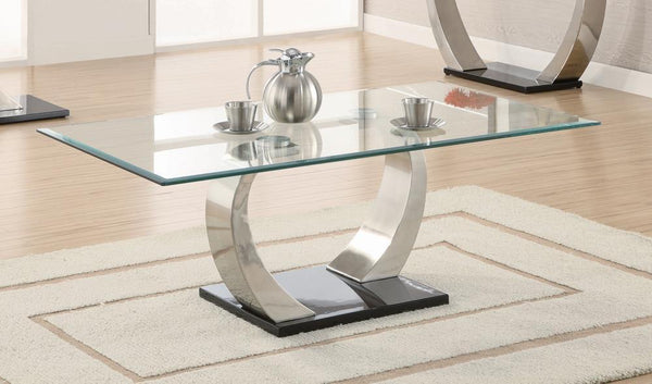 Willemse - Glass Top Coffee Table - Pearl Silver-Washburn's Home Furnishings