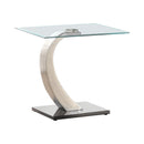 Willemse - Glass Top End Table - Pearl Silver-Washburn's Home Furnishings