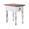 Willow Cottage 1 Drawer Chair Side Table in Macaroon White-Washburn's Home Furnishings