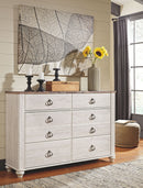 Willowton - Brown / Beige / White - Six Drawer Dresser-Washburn's Home Furnishings