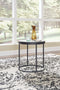 Windron - Black/white - Round End Table-Washburn's Home Furnishings