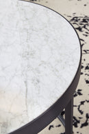 Windron - Black/white - Round End Table-Washburn's Home Furnishings